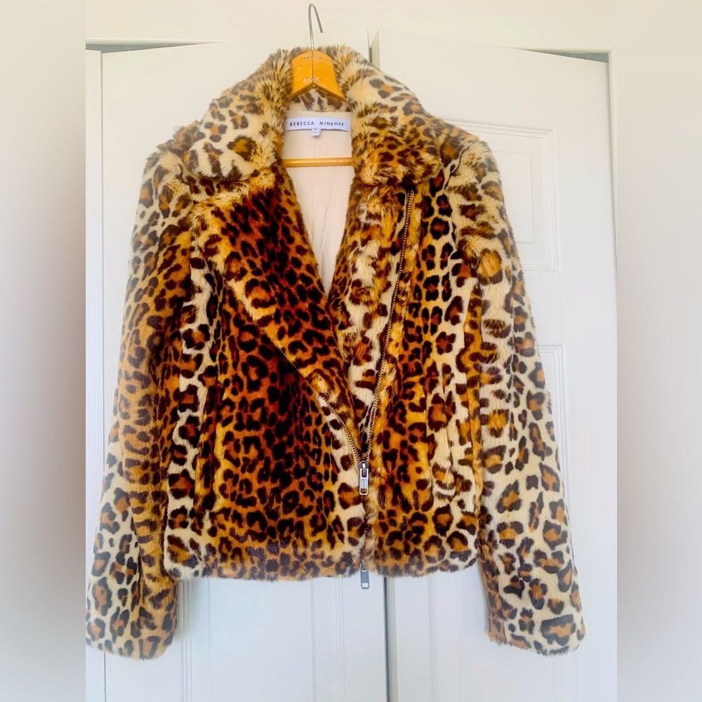 Leopard bomber jacket.  Size XS